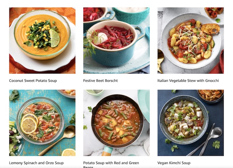 A selection of soups from Vegan Soups and Stews for All Seasons